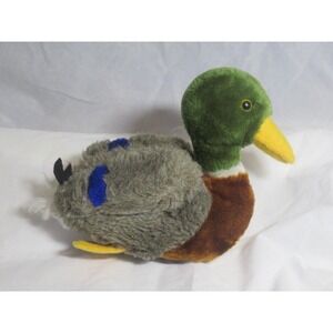 Vintage 1982 R. Dakin & Co. Colorful Mallard Duck Plush Stuffed Toy Korea 10" L